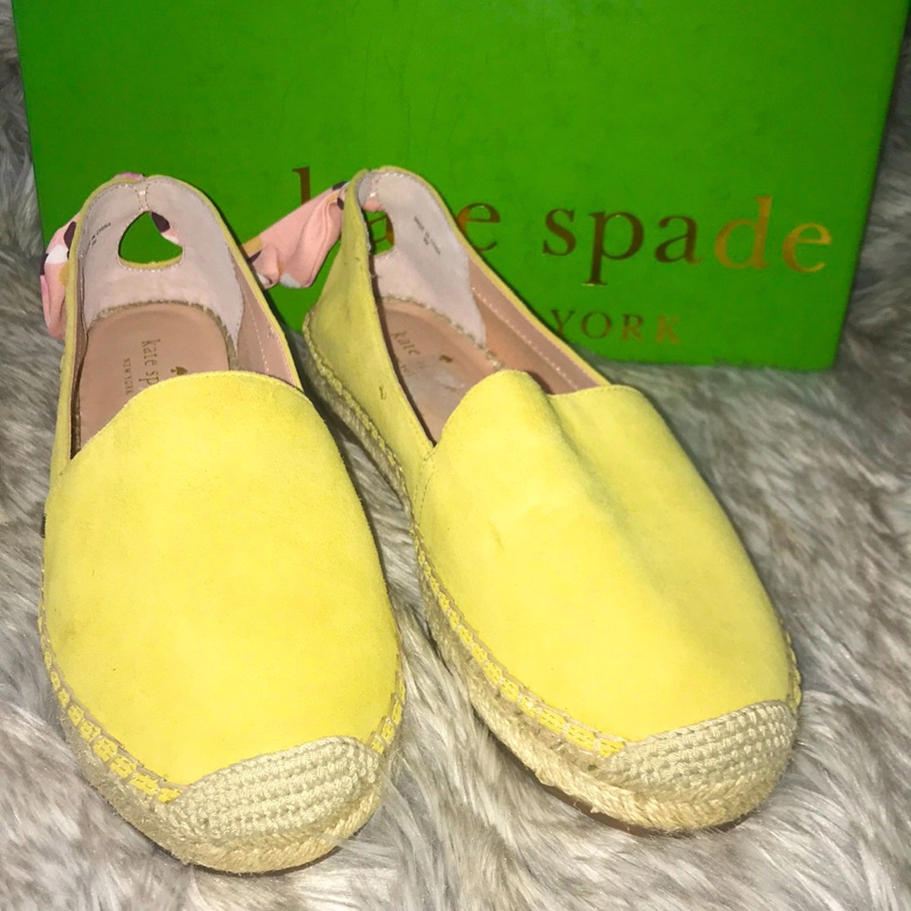 NWT Kate Spade Grayson espadrille flats, yellow, 8